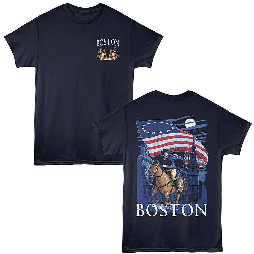 Lantern Press - BOSTON REVERE RIDE Adult Shirt