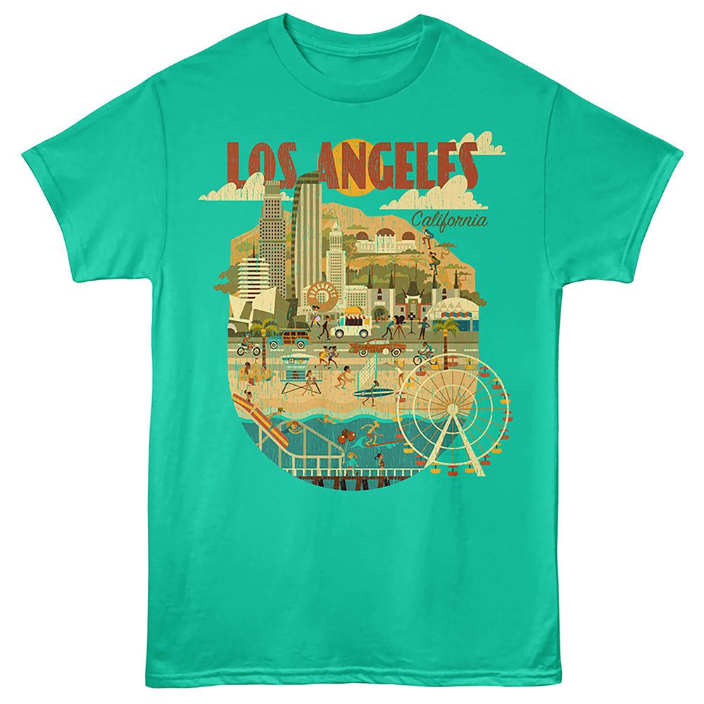 Lantern Press - GEOMETRIC LA Adult Shirt