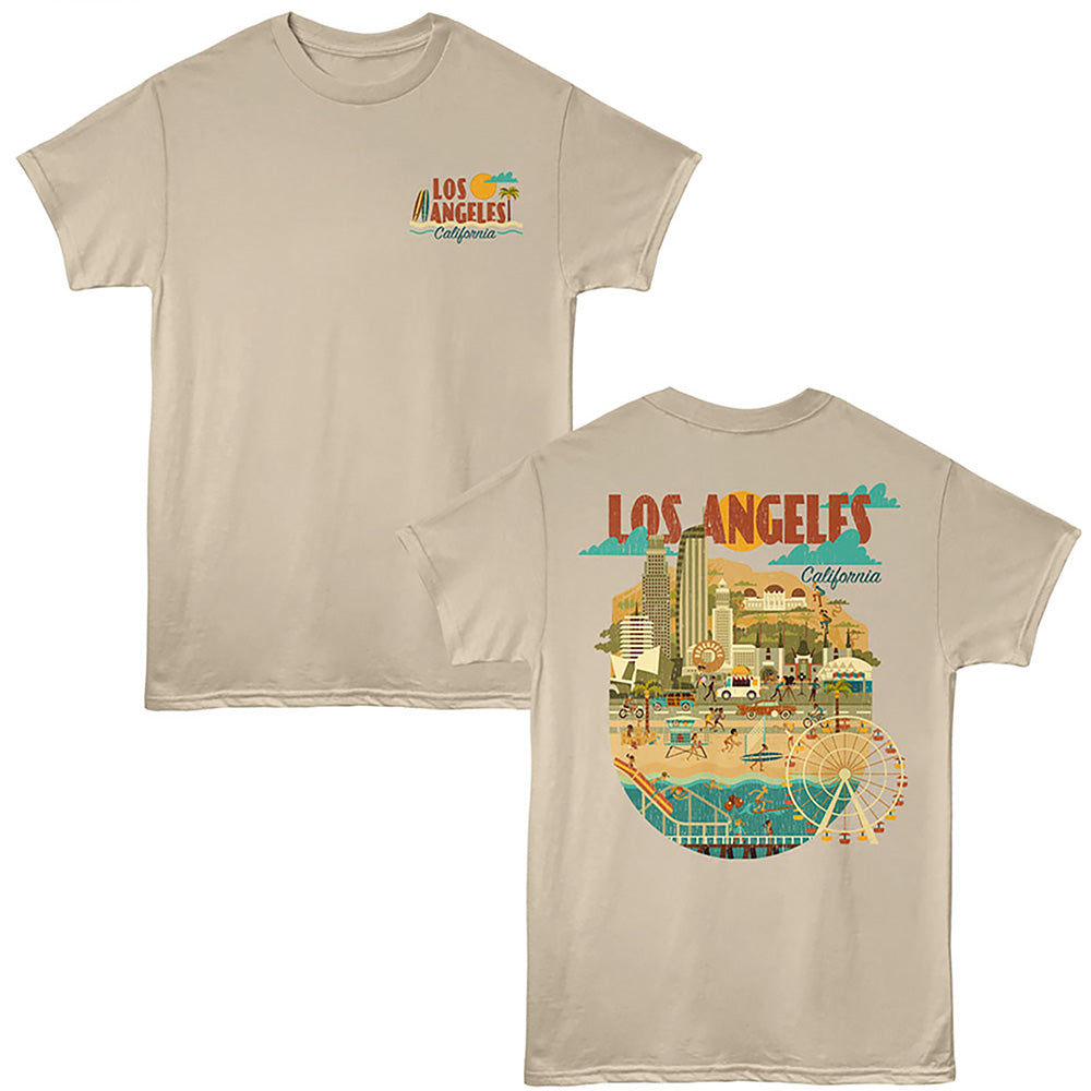 Lantern Press - GEOMETRIC LA F B Adult Shirt