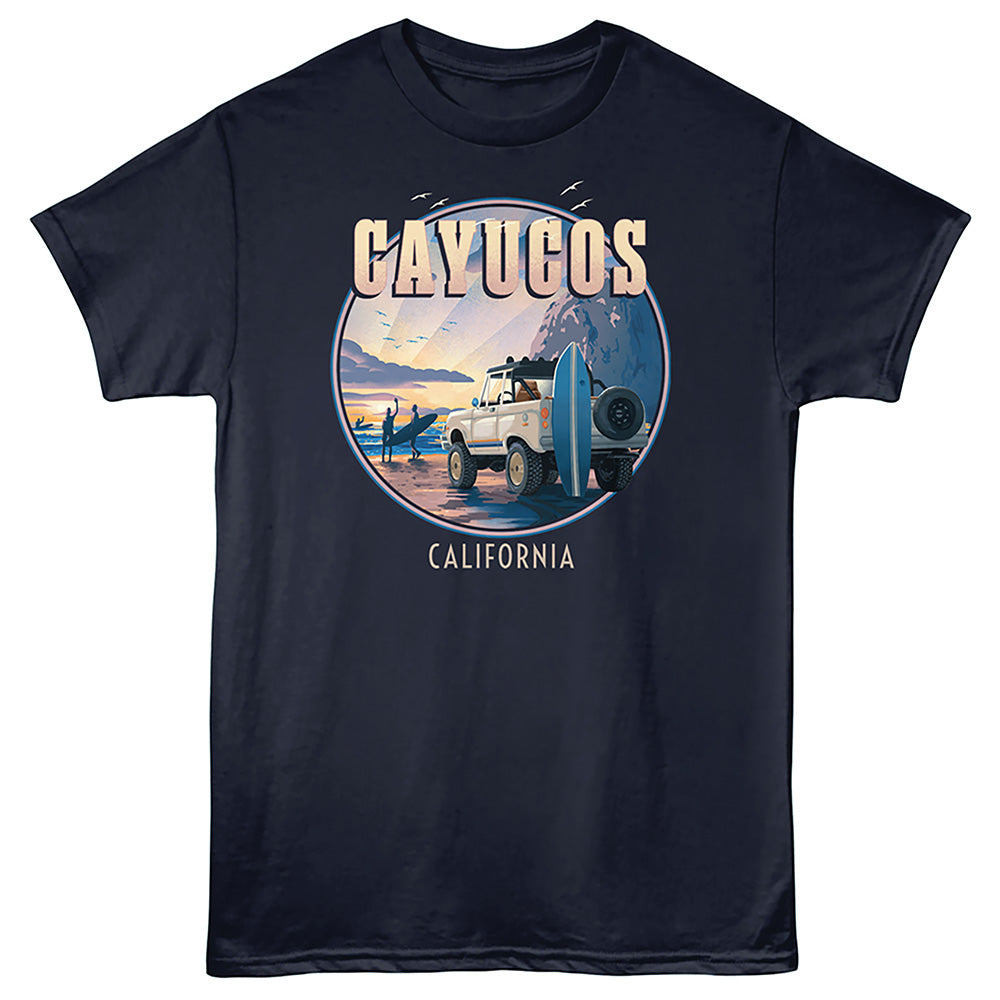 Lantern Press - CAYUCOS CIRCLE CAR Adult Shirt