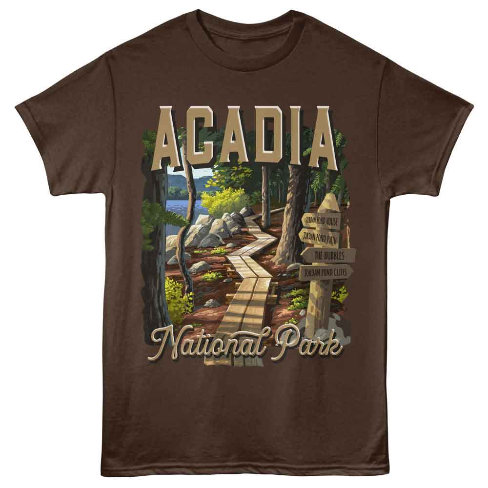 Lantern Press - ACADIA FOOTPATH Adult Shirt