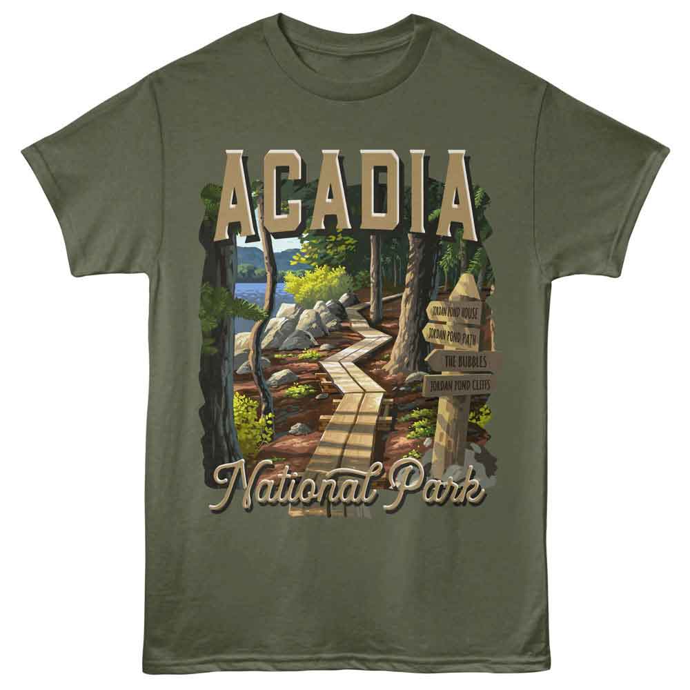 Lantern Press - ACADIA FOOTPATH Adult Shirt
