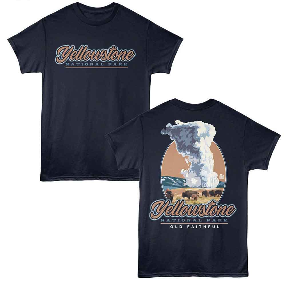 Lantern Press NPCA - OLD FAITHFUL WITH HERD Adult Shirt
