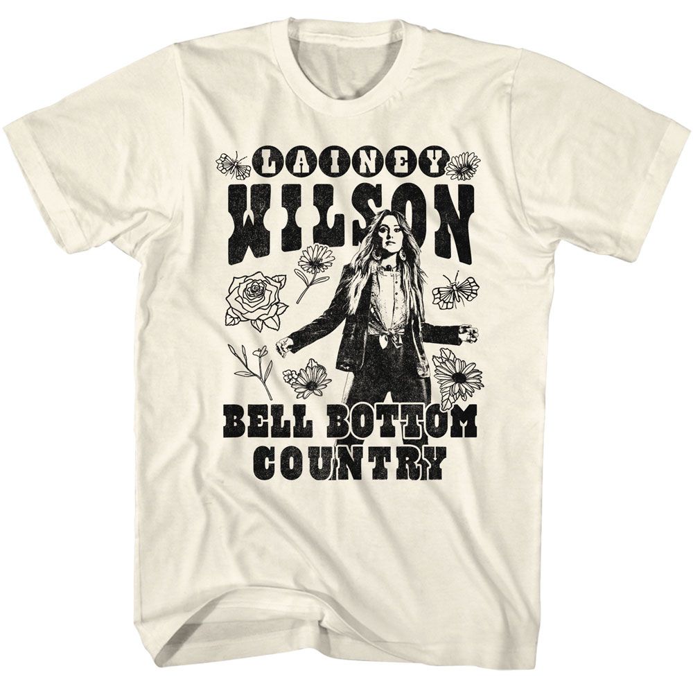 Lainey Wilson - LAINEY WILSON BW FLORAL BELLBOTTOM Adult Shirt