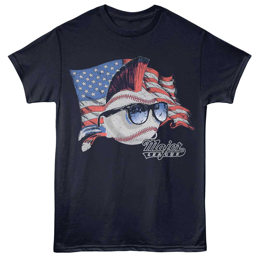 Major League - MAJOR LEAGUE AMERICAN FLAG Adult Shirt