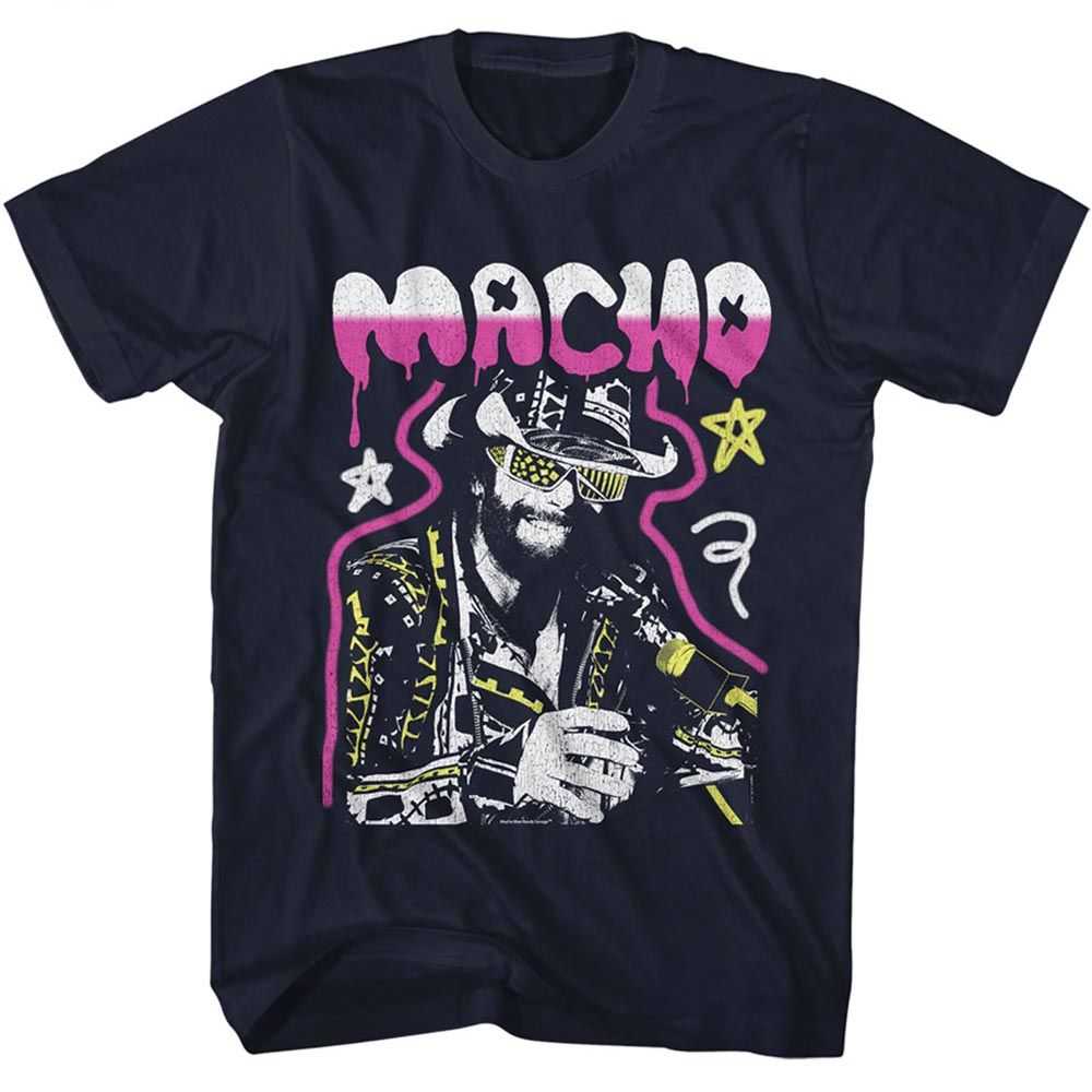 Macho Man - MACHO MAN GRAFFITI DISTRESSED Adult Shirt