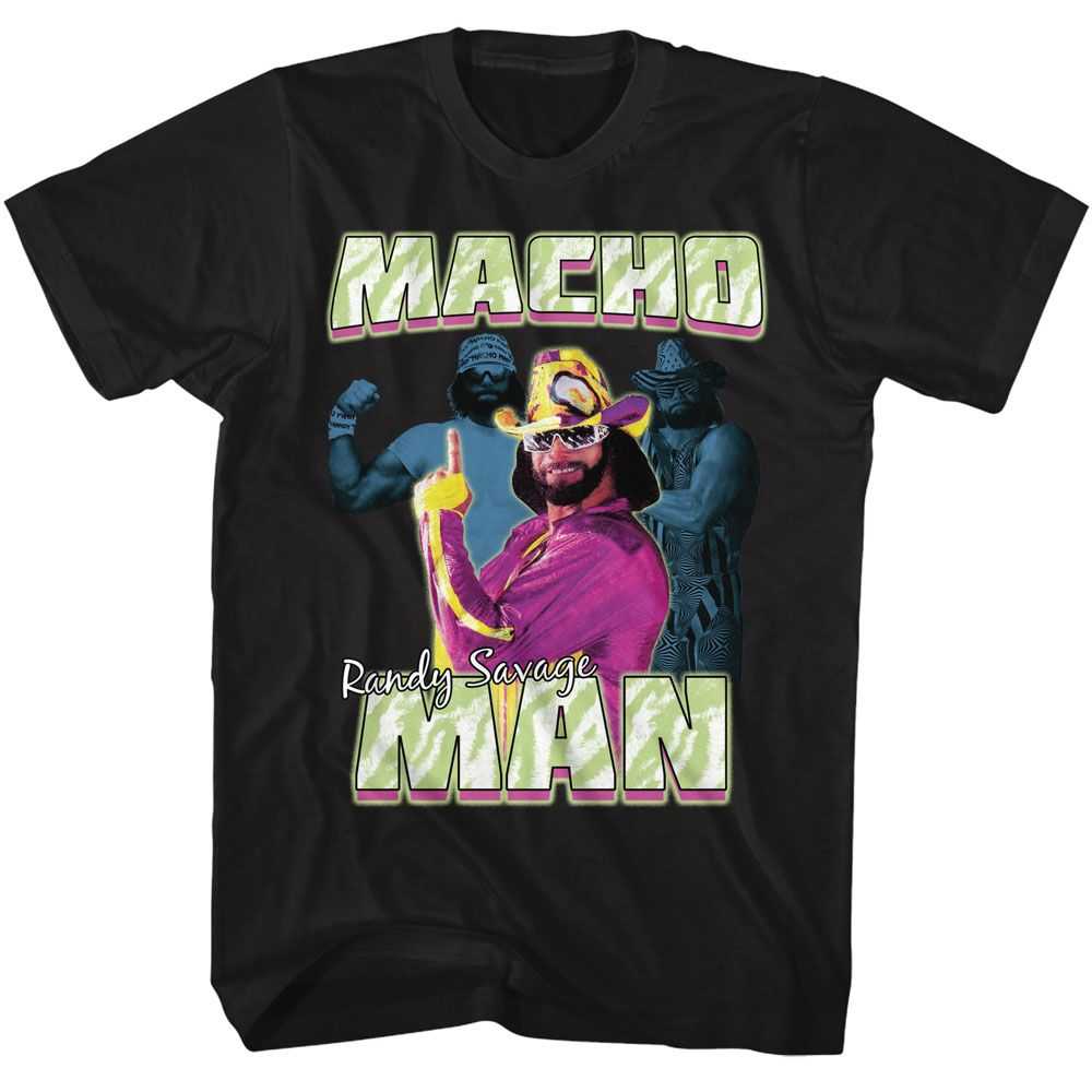 Macho Man - MACHO MAN THREE PHOTOS COLLAGE Adult Shirt