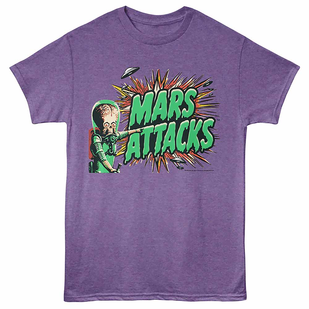 Mars Attacks - MARS ATTACKS LOGO AND MARTIAN Adult Shirt