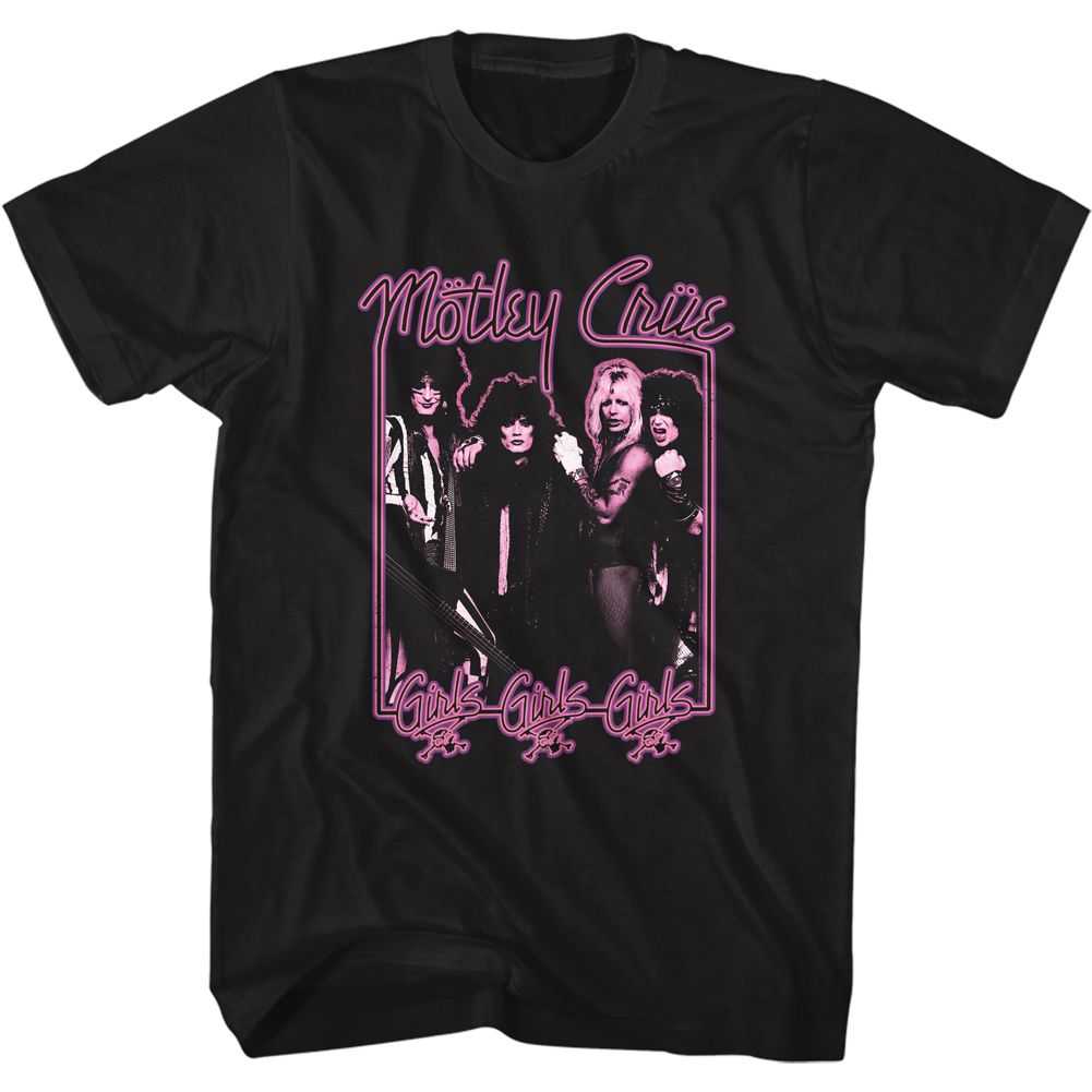 Motley Crue - GIRLS GIRLS GIRLS NEON Adult Shirt