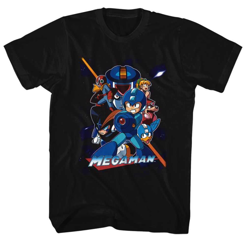 Mega Man - COLLAGE ORANGE BEAM Adult Shirt
