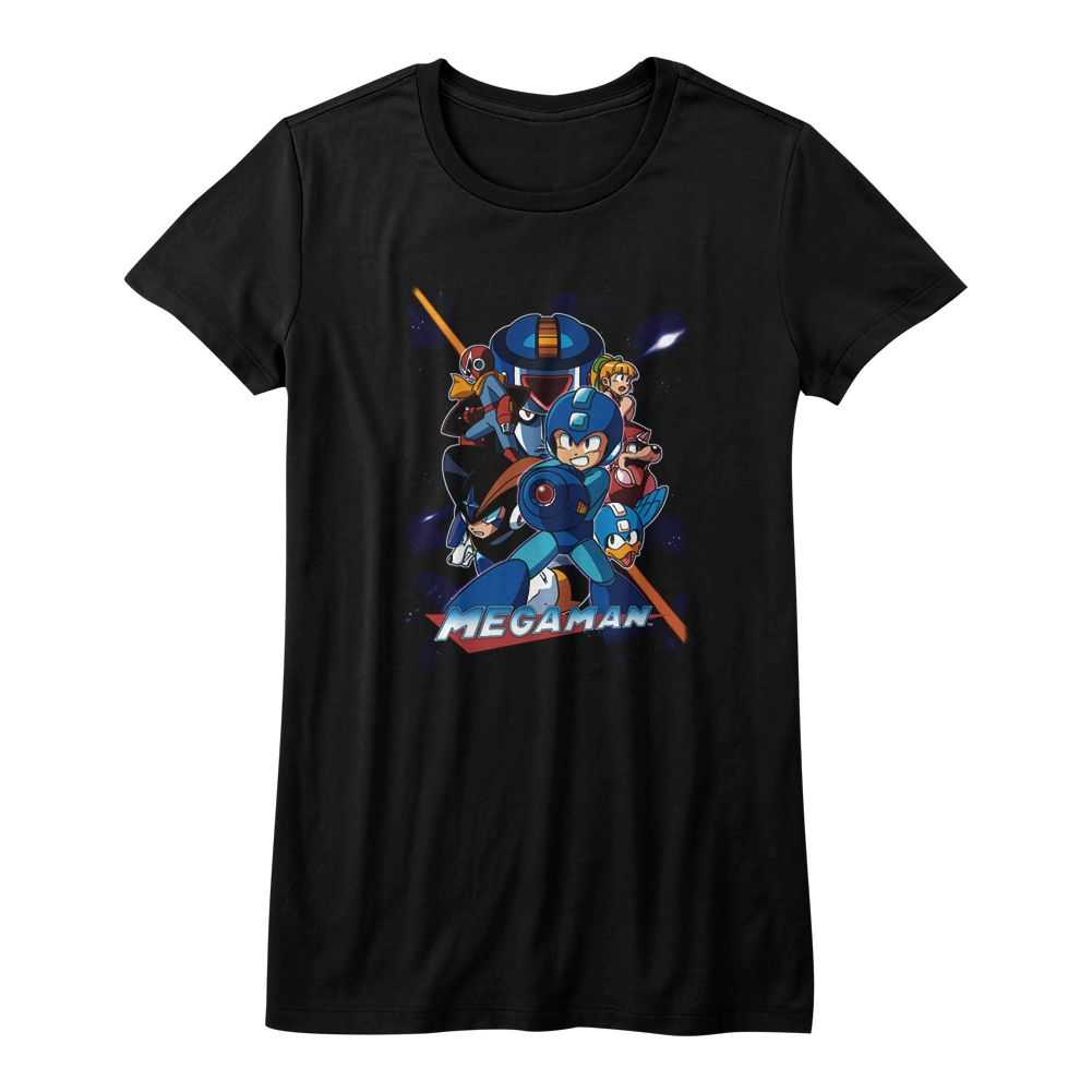 Mega Man - COLLAGE ORANGE BEAM Adult Shirt