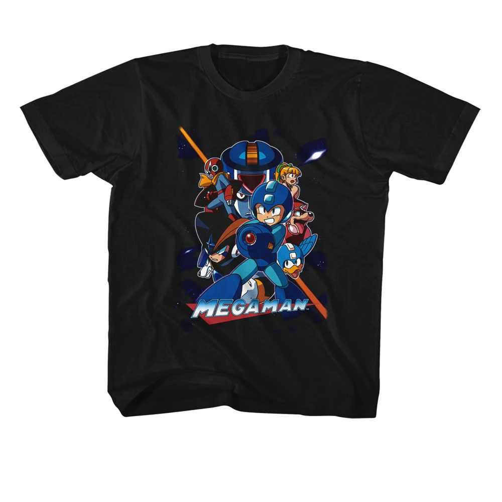Mega Man - MEGA MAN COLLAGE ORANGE BEAM Youth Shirt