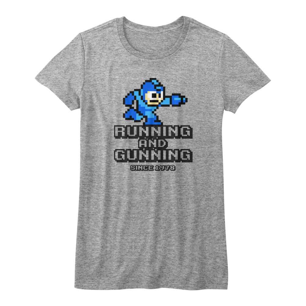 Mega Man - RUNNING AND GUNNING Adult Shirt