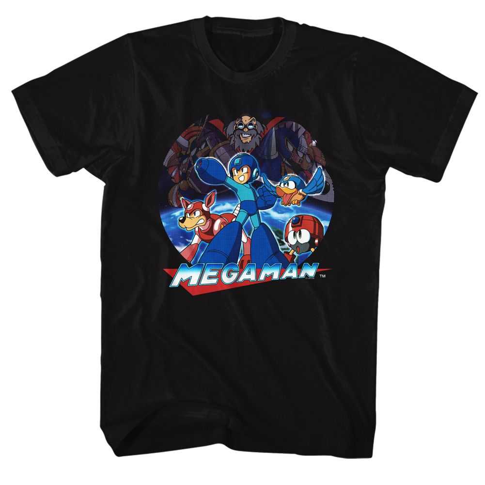 Mega Man - MEGAMAN COLLAGE Adult Shirt