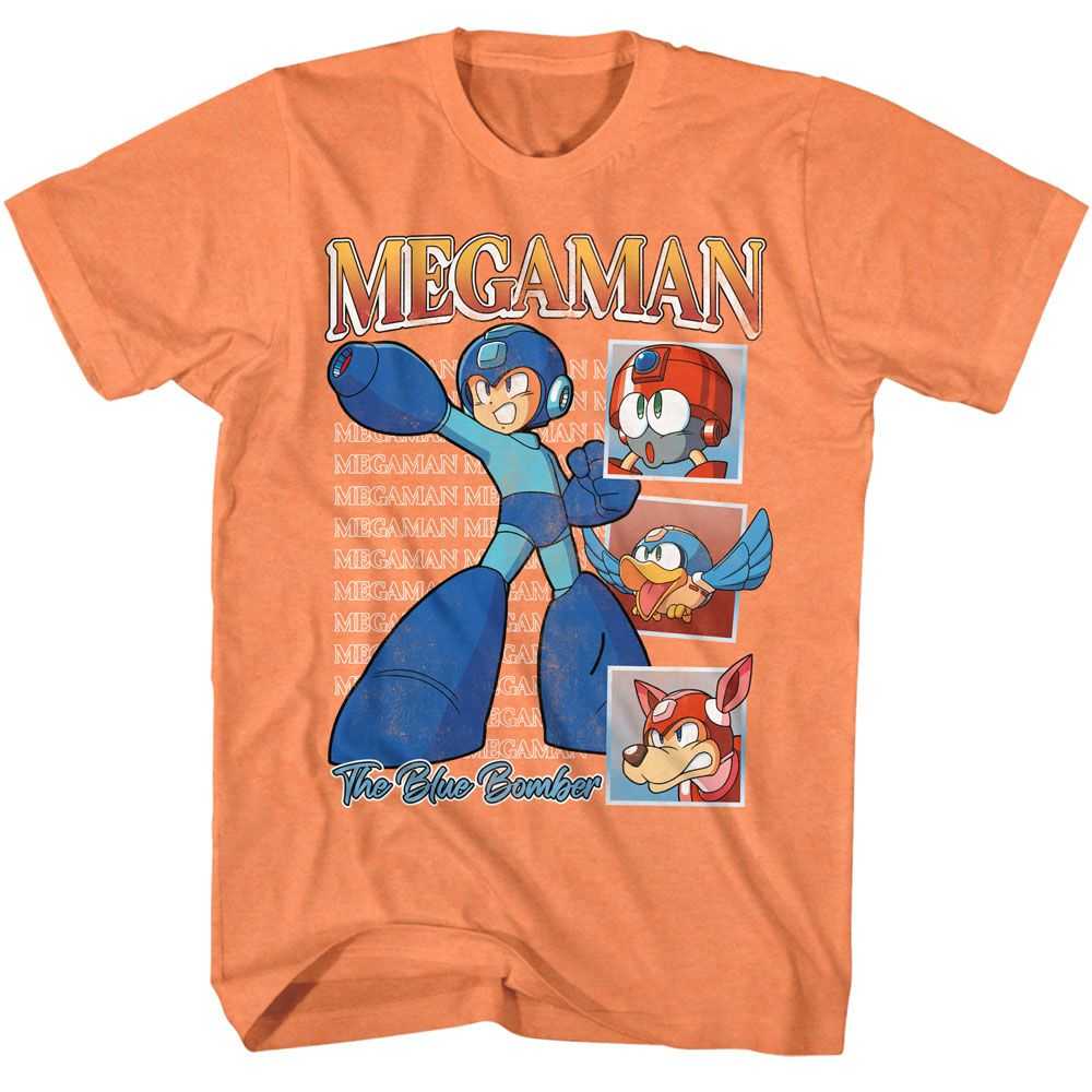 Mega Man - MEGA MAN REPEAT SQUARES Adult Shirt