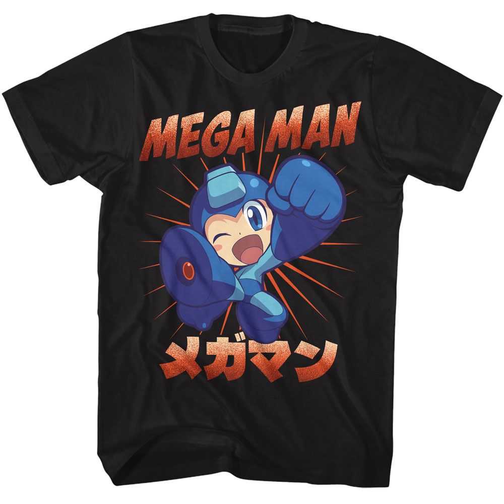 Mega Man - MEGA MAN MEGA KICK Adult Shirt