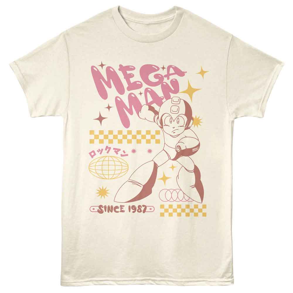 Mega Man - MEGA MAN BUBBLE LETTERS Adult Shirt