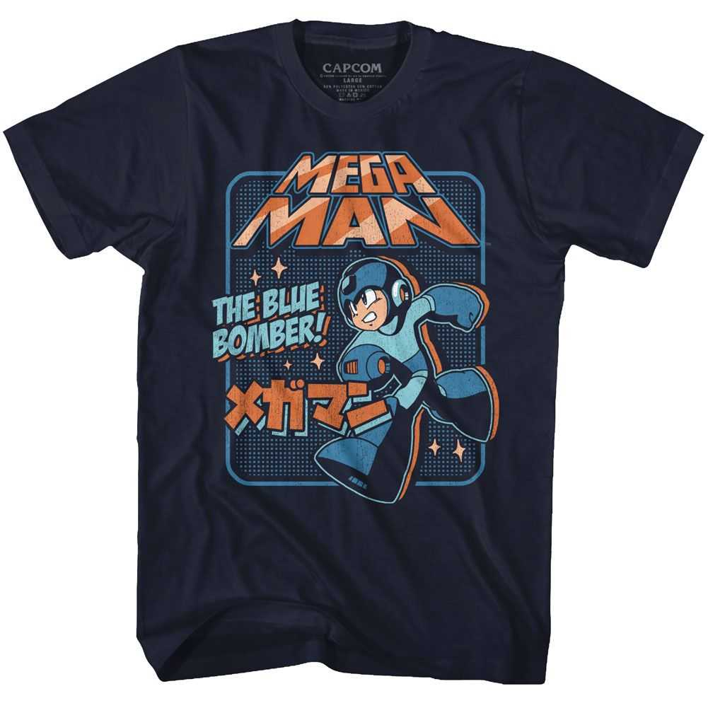 Mega Man - GRAPHIC BLU BOMBER Adult Shirt