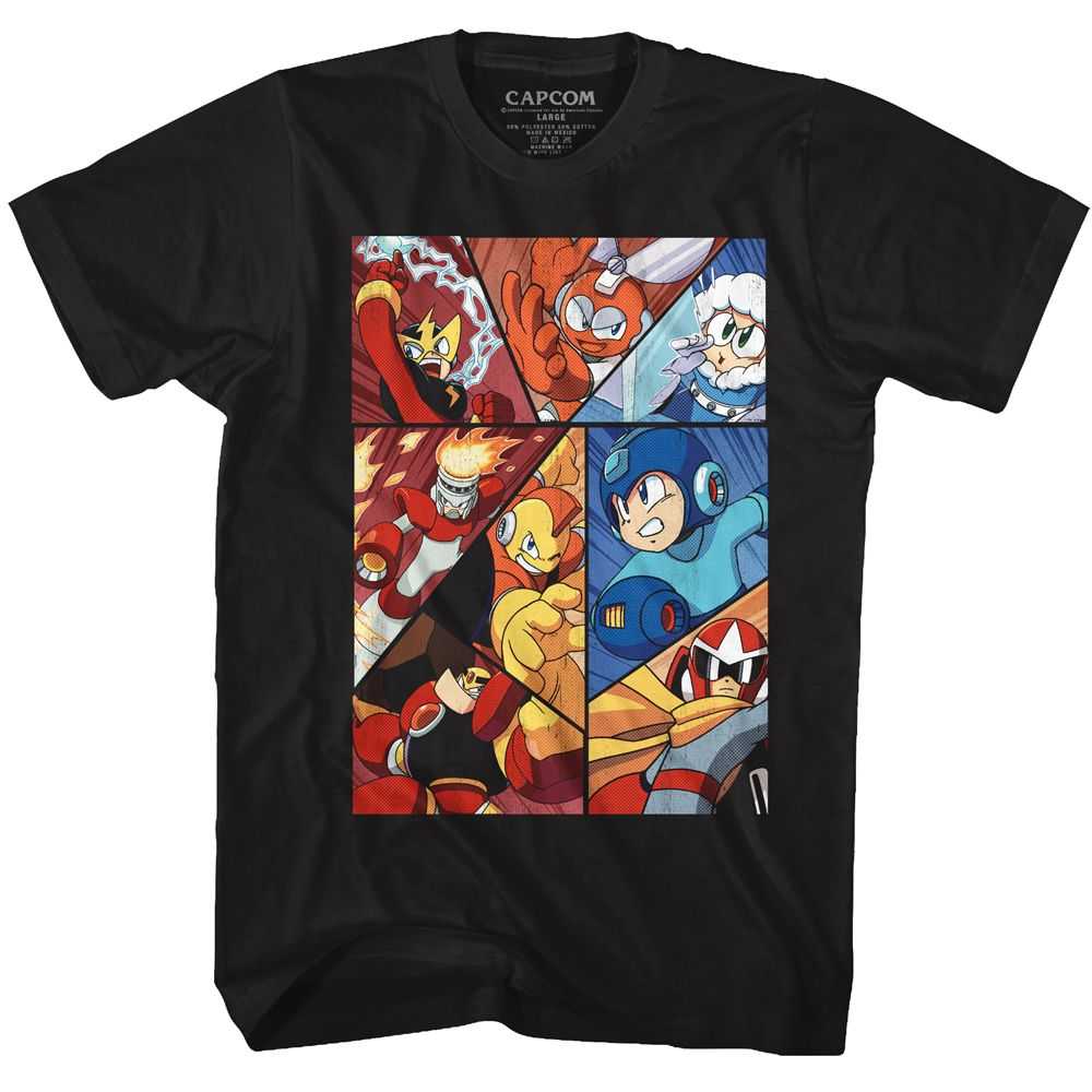 Mega Man - ROBOT PANELS Adult Shirt