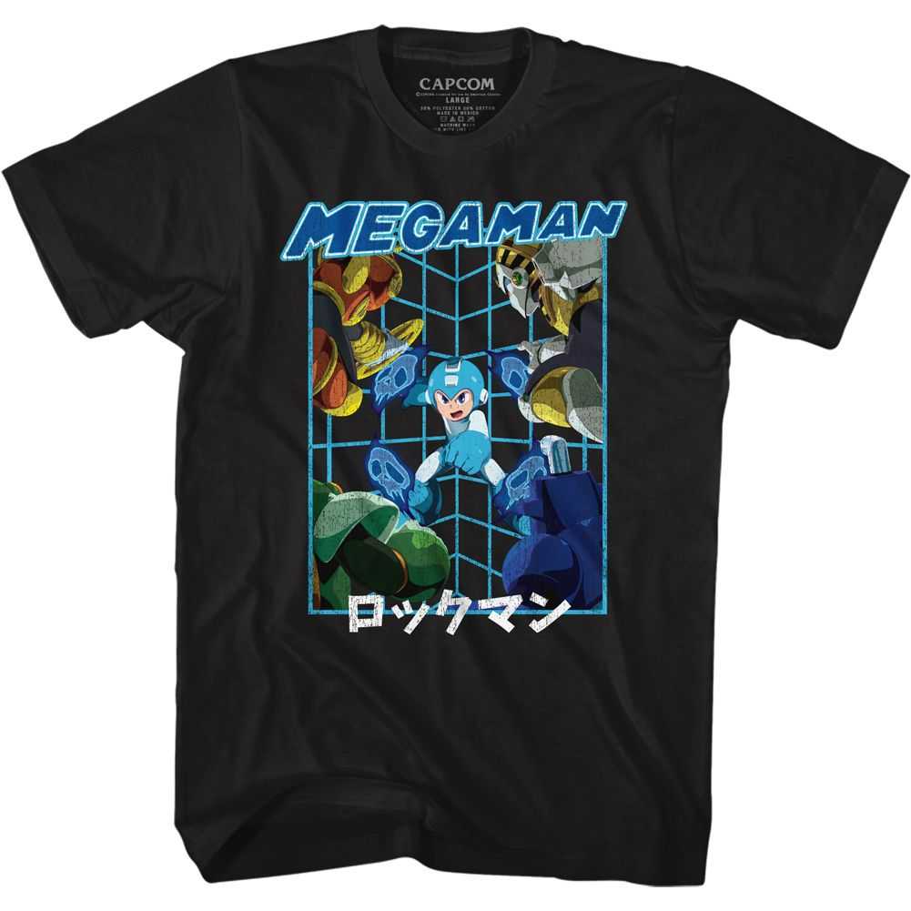 Mega Man - MEGAMAN SKULLS Adult Shirt