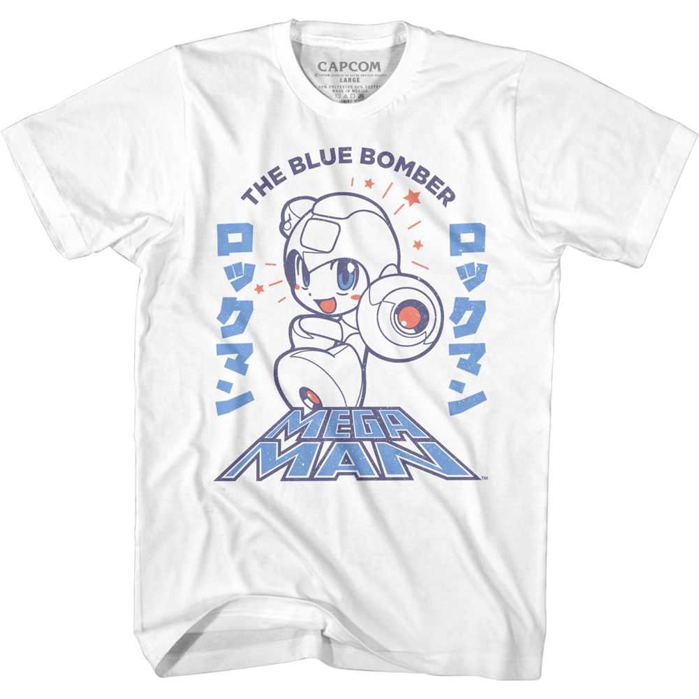 Mega Man - MEGAMAN BLUE BOMBER Adult Shirt