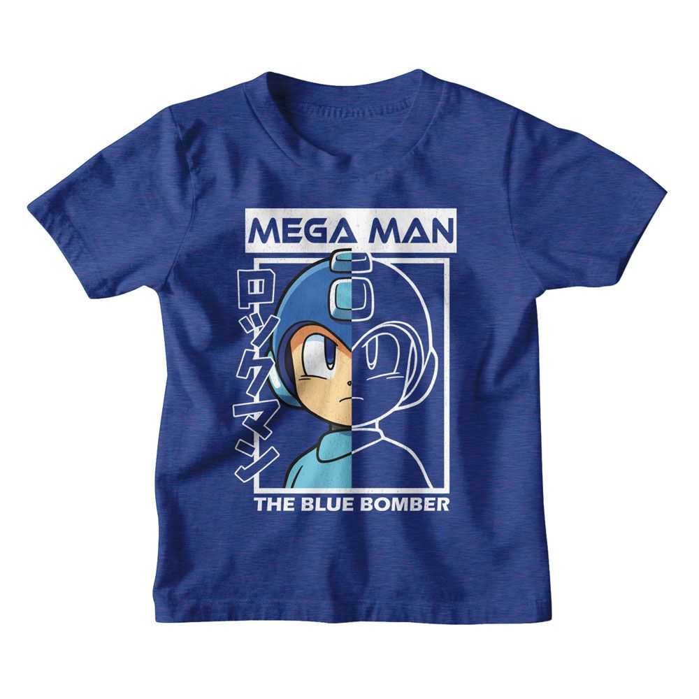Mega Man - MEGA MAN HALF COLOR HALF OUTLINE Youth Shirt