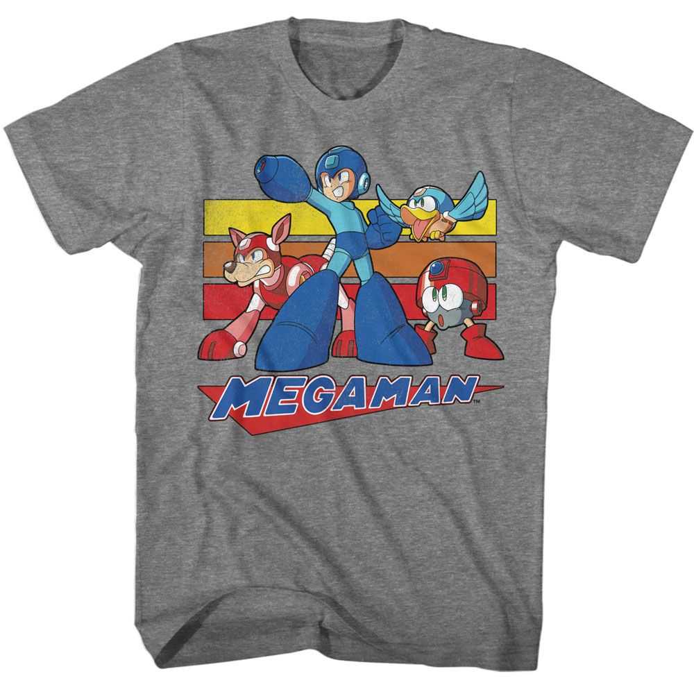 Mega Man - MEGA MAN MULTI COLOR RECTANGLES Adult Shirt