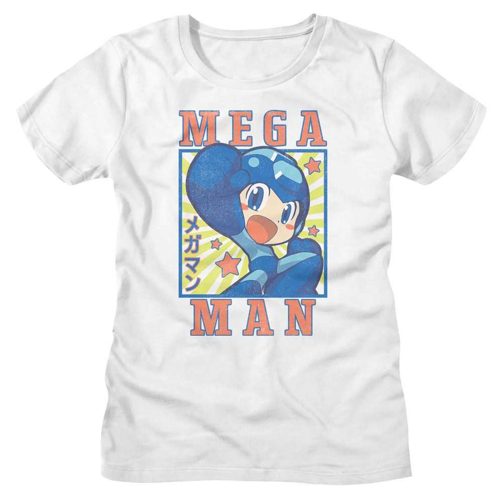 Mega Man - MEGA MAN SQUARE AND STARS Adult Shirt