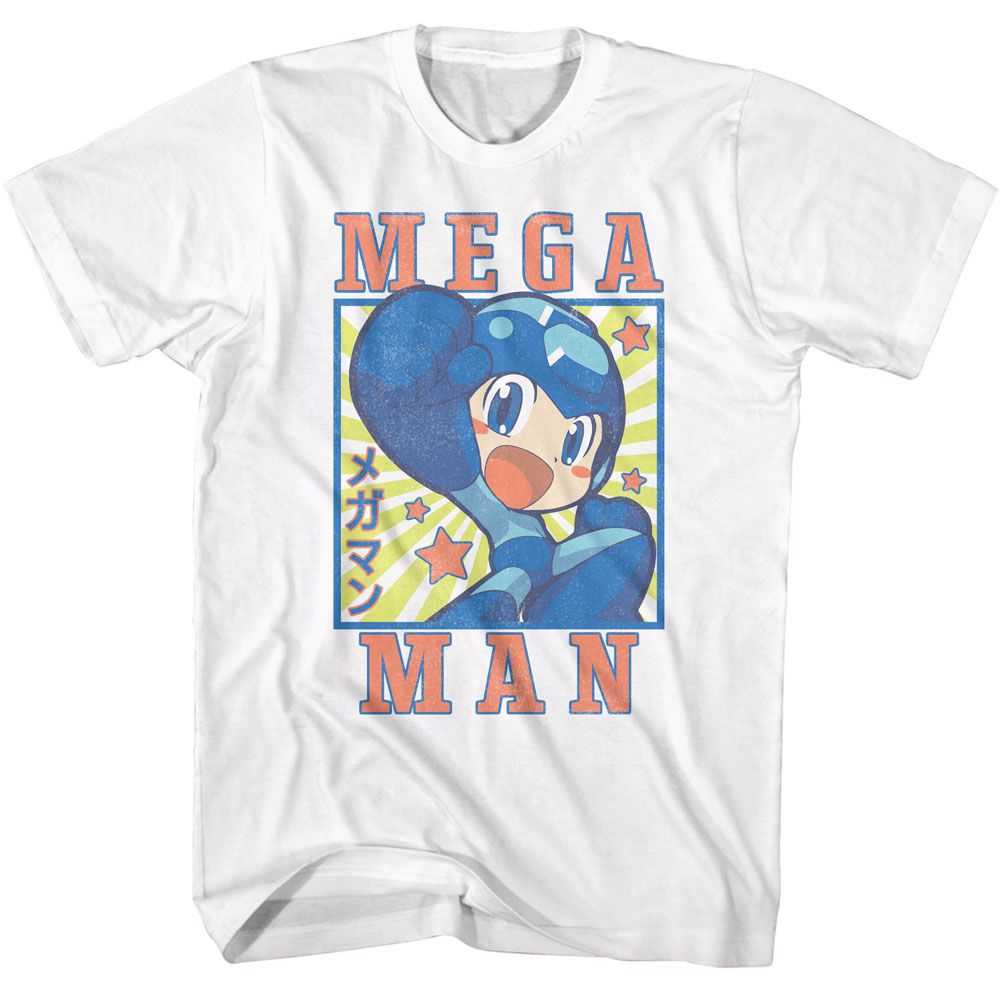 Mega Man - MEGA MAN SQUARE AND STARS Adult Shirt