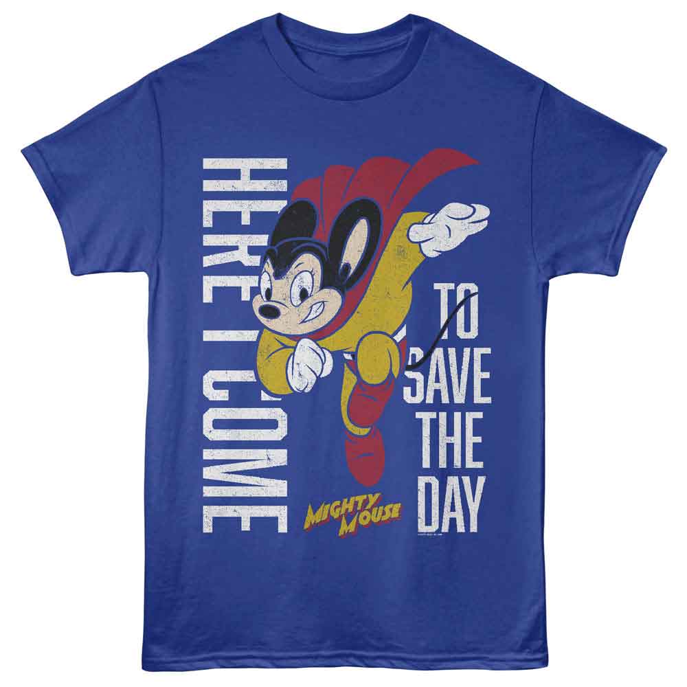 Mighty Mouse - MIGHTY MOUSE SAVE THE DAY Adult Shirt