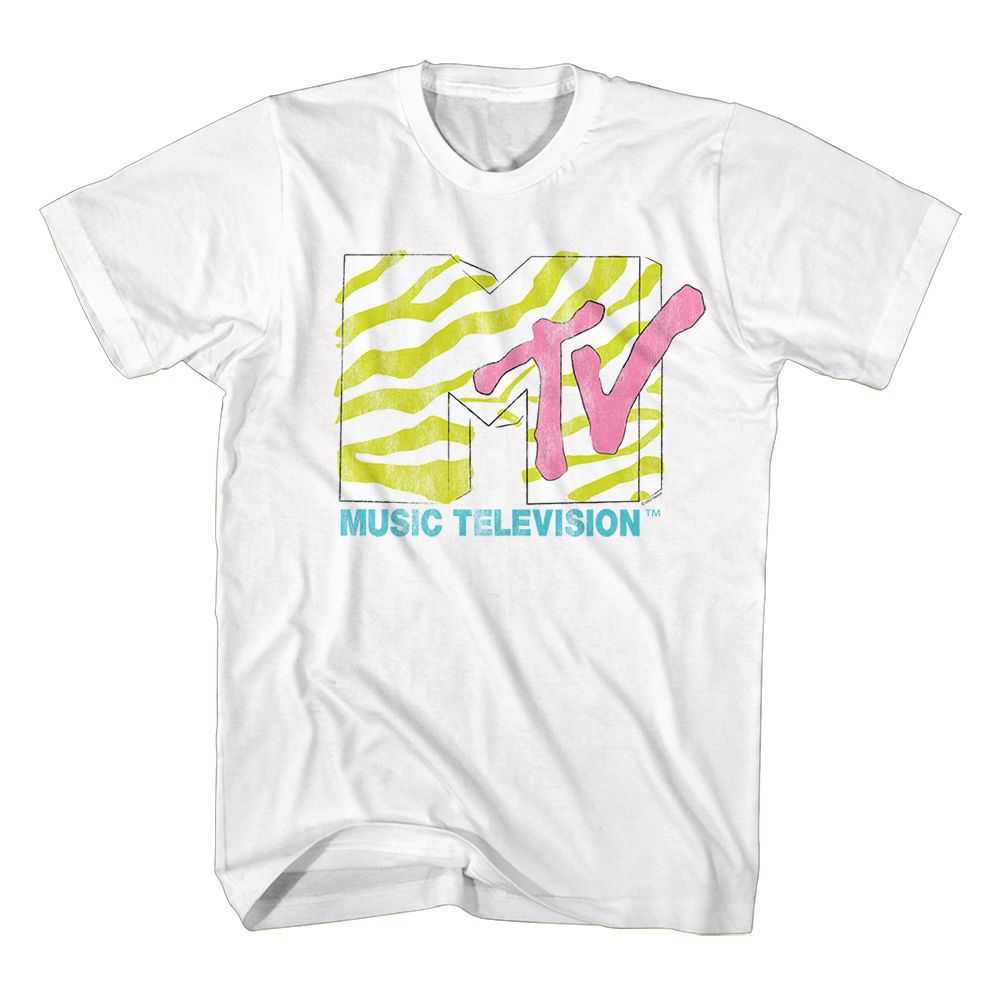 Mtv - MTV NEON ZEBRA LOGO Adult Shirt