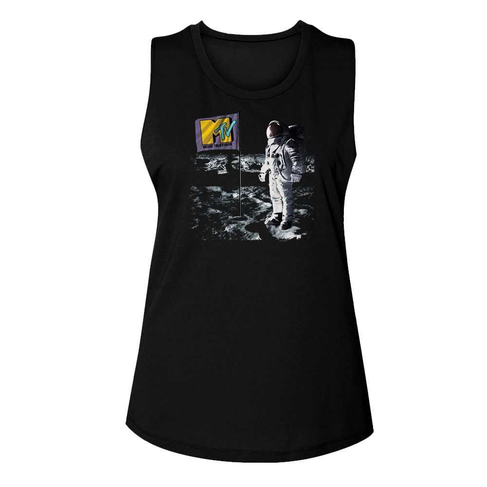 Mtv - MTV FLAG ON MOON Adult Shirt