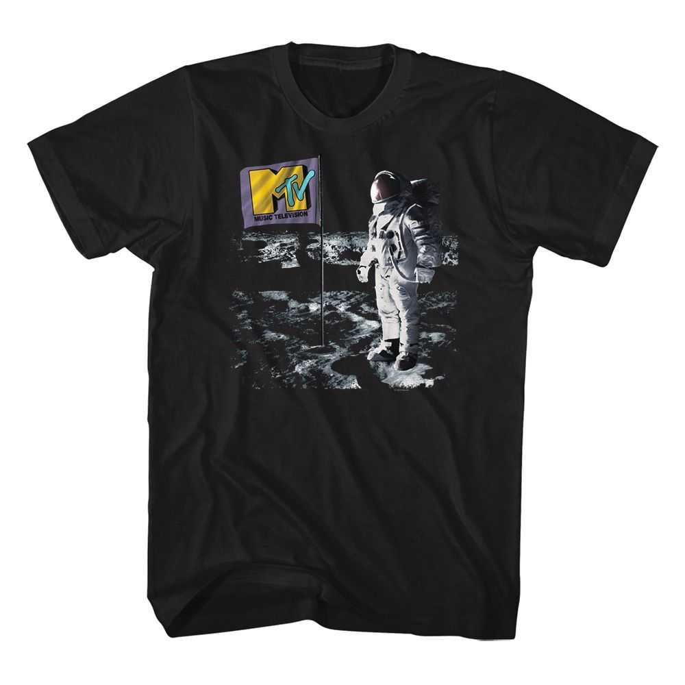 Mtv - MTV FLAG ON MOON Adult Shirt