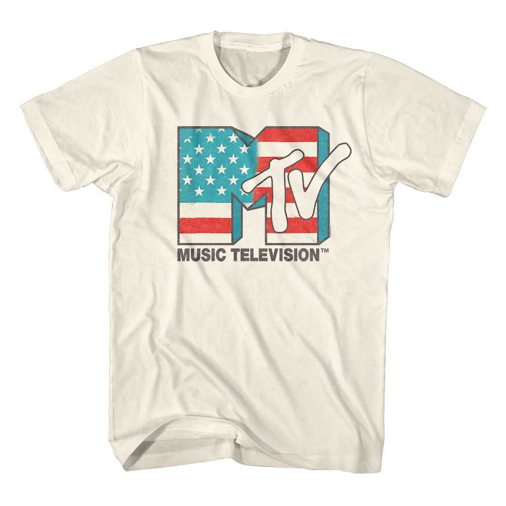 Mtv - MTV AMERICAN FLAG Adult Shirt
