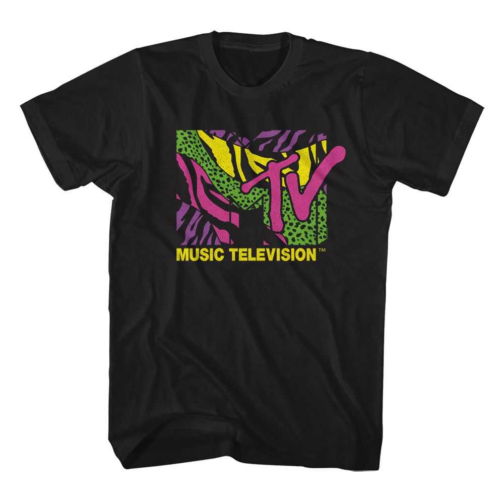 Mtv - MTV LEOPARD AND ZEBRA PRINT LOGO Adult Shirt