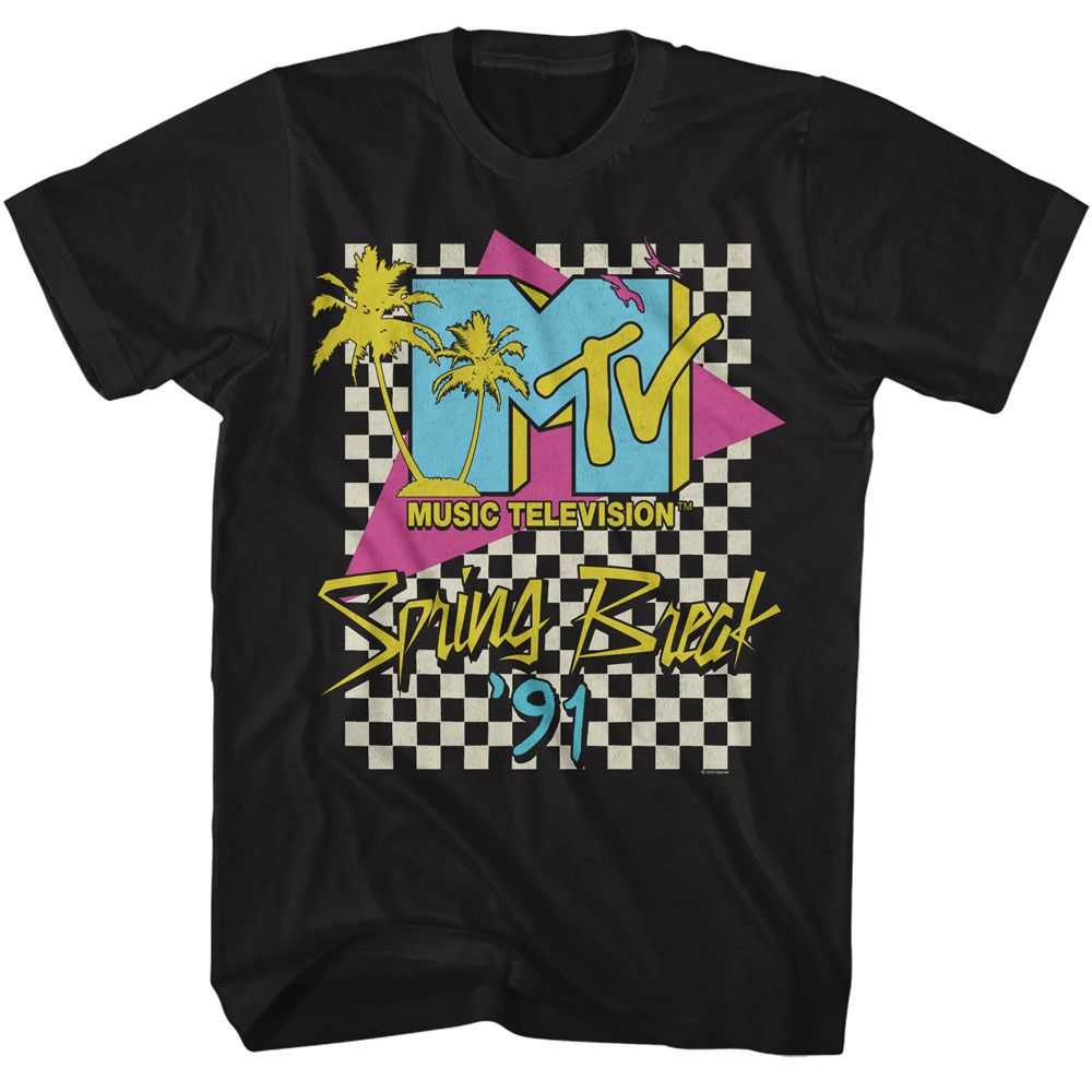 Mtv - MTV SPRING BREAK 91 CHECKERED BG Adult Shirt