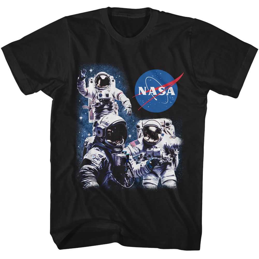 Nasa - NASA 3 ASTRONAUTS AND MEATBALL LOGO Adult Shirt
