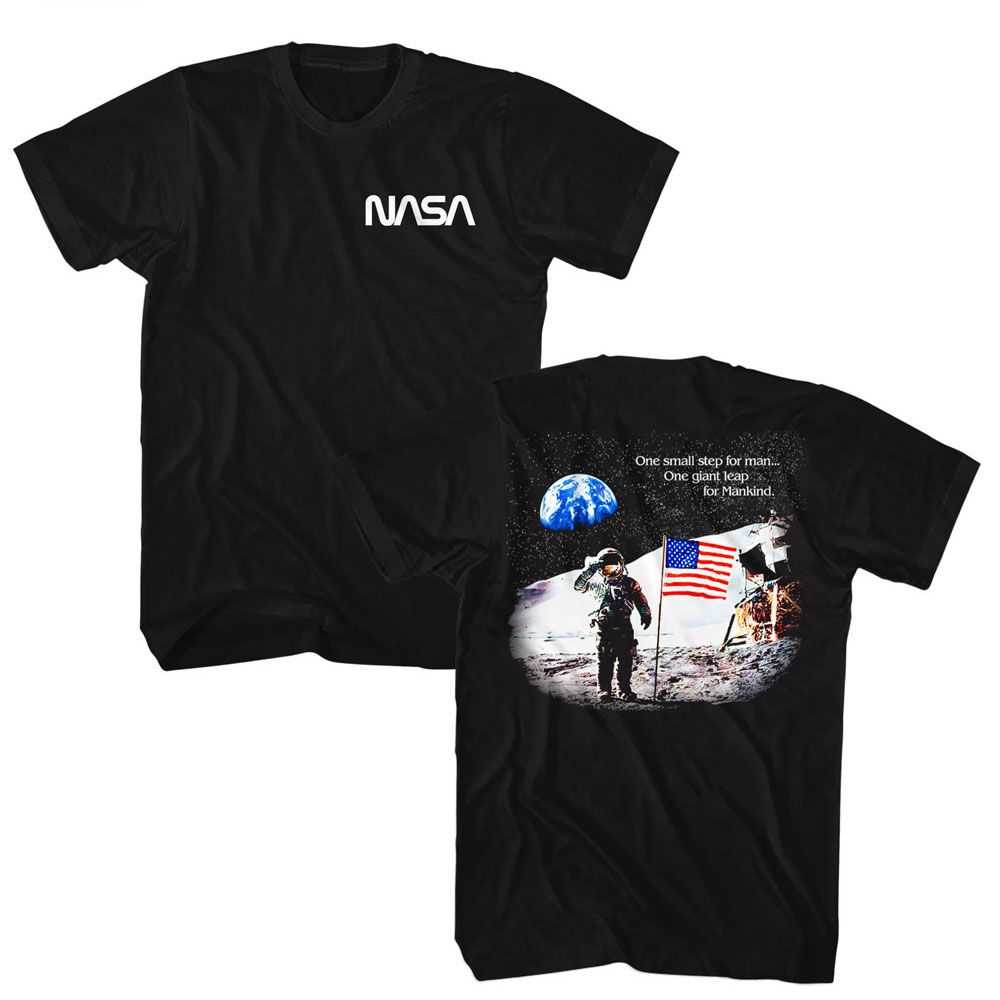 Nasa - NASA MOON LANDING FLAG Adult Shirt