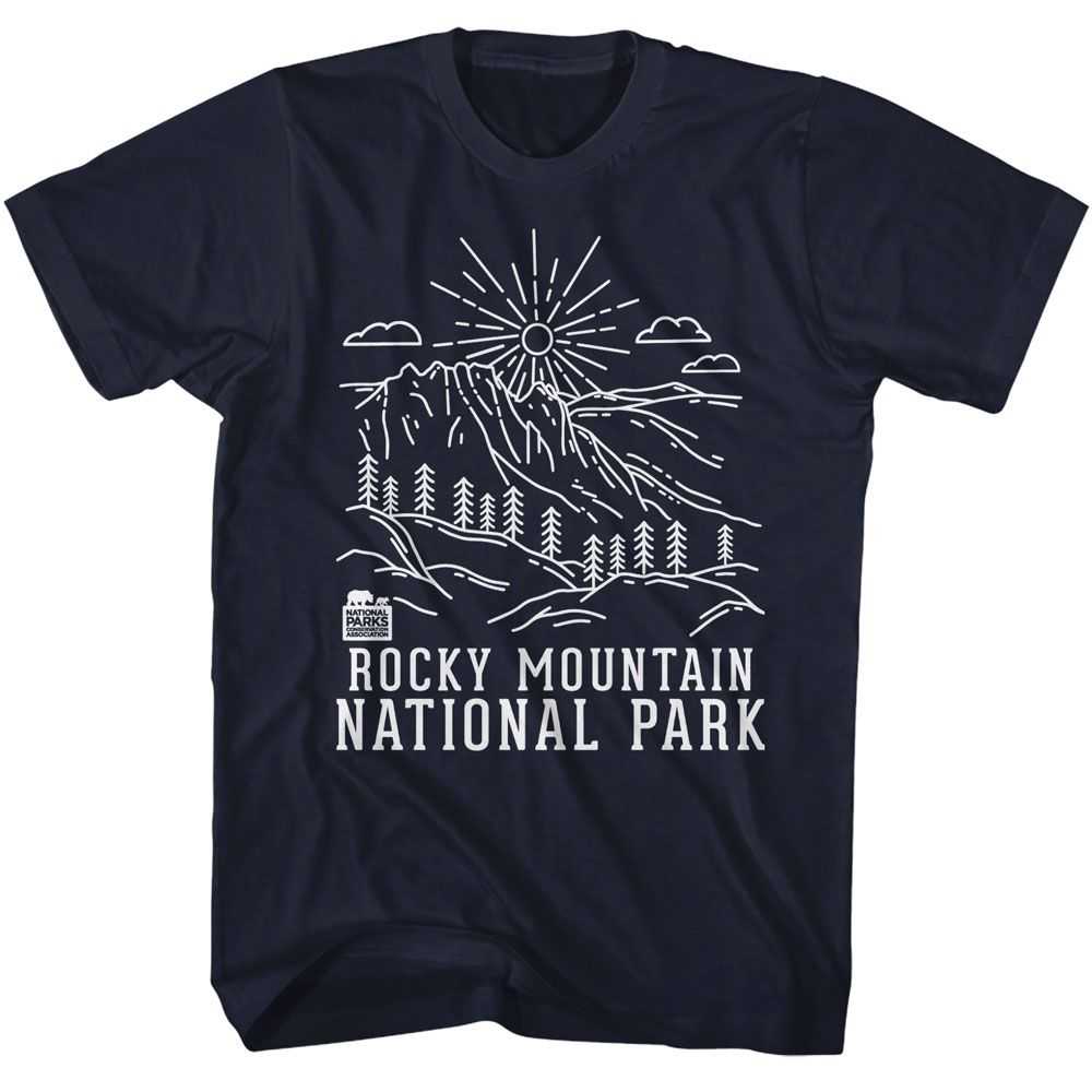 National Parks - ROCKY MOUNTAIN MINIMAL LINE ART Adult Shirt