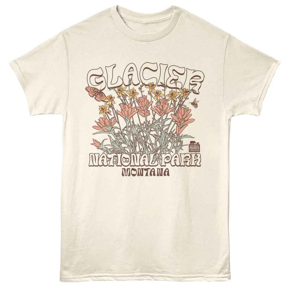 National Parks - GLACIER FLOWERS 2 Adult Shirt