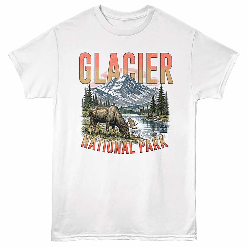 National Parks - GLACIER MOOSE Adult Shirt