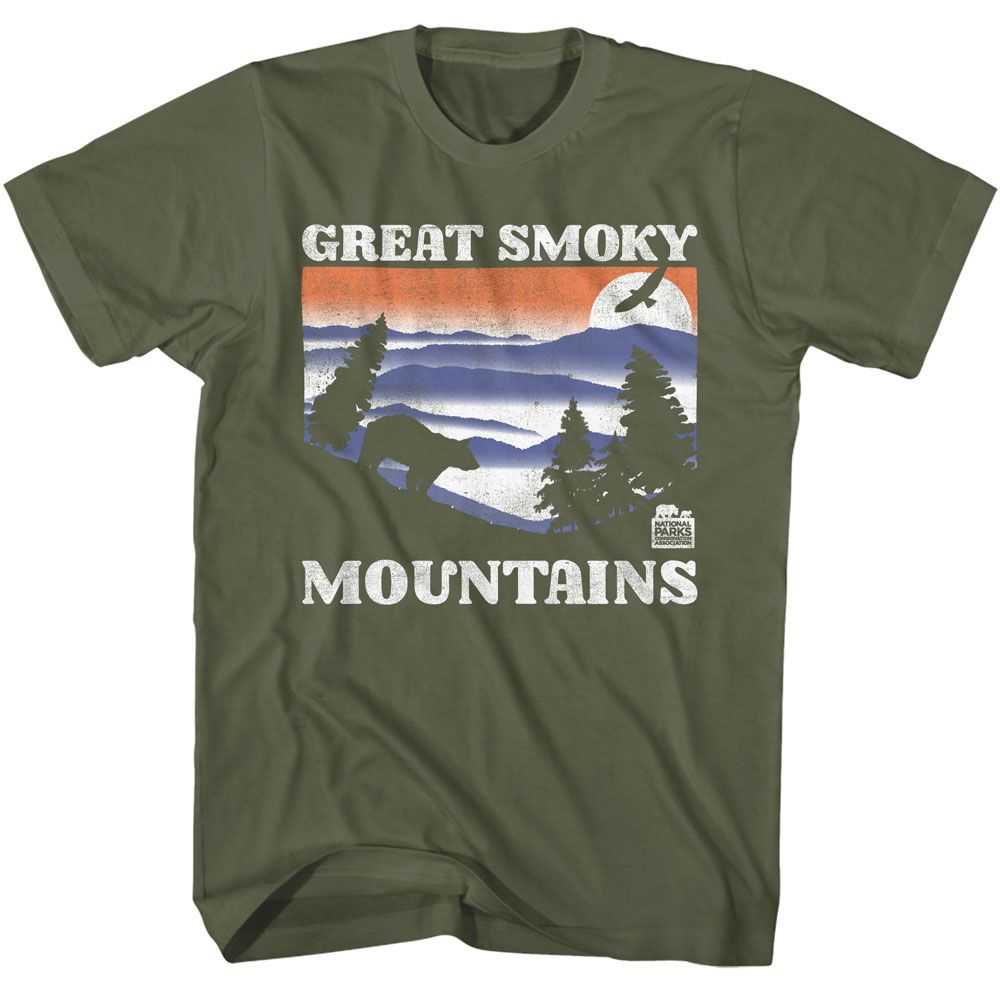 National Parks - GSM BEAR AND MTNS DARK Adult Shirt