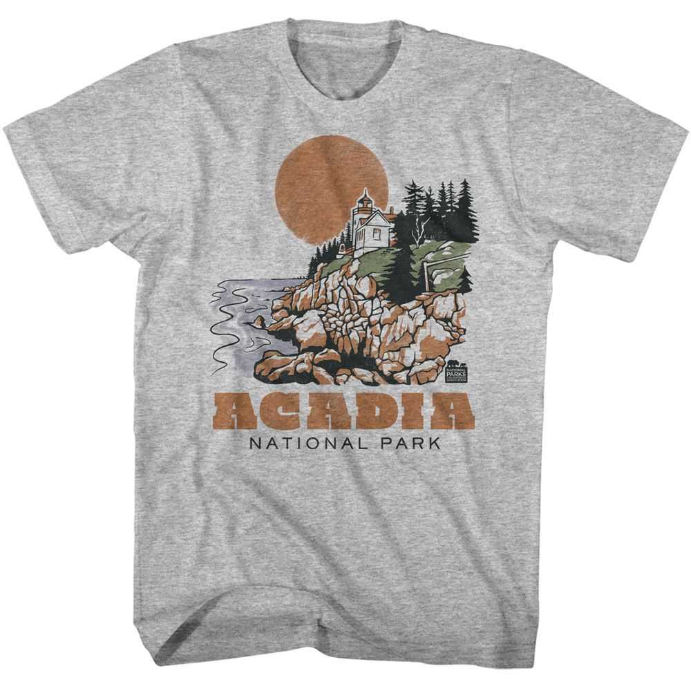 National Parks - ACADIA DRAWN LIGHTHOUSE Adult Shirt