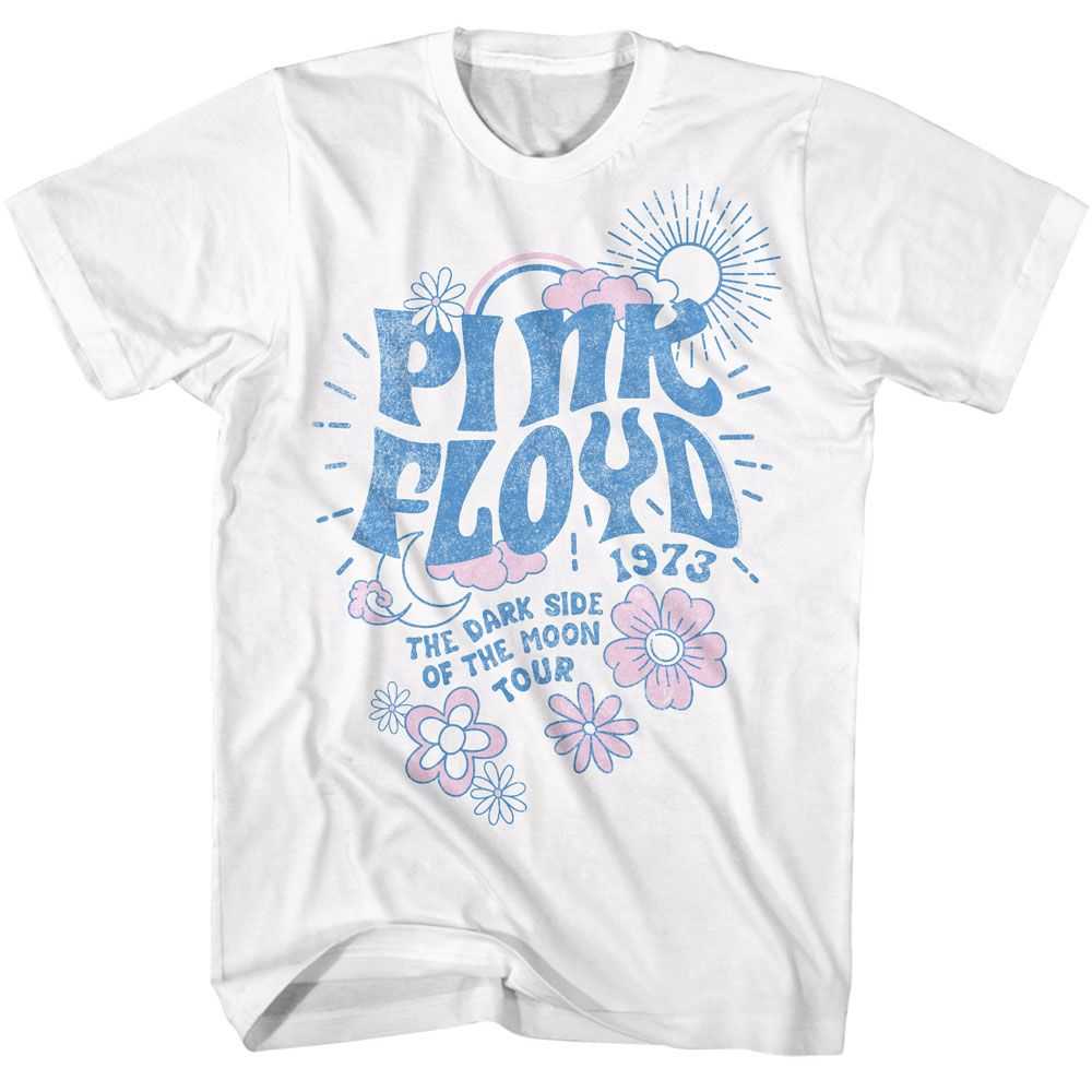 Pink Floyd - PINK FLOYD DARK SIDE TOUR FLORAL AND SUN Adult Shirt