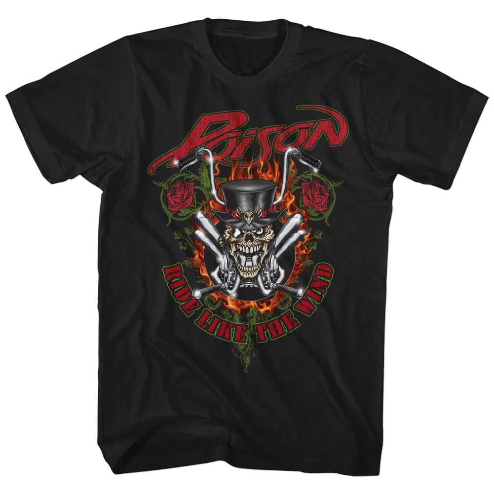 Poison - RIDE LIKE THE WIND Adult Shirt