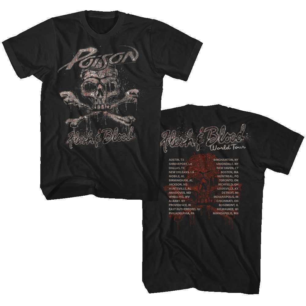 Poison - FLESH AND BLOOD WORLD TOUR Adult Shirt