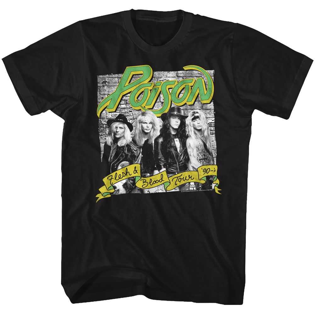 Poison - FLESH BLOOD BANNER Adult Shirt