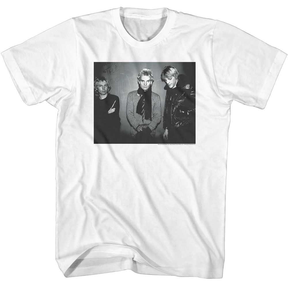 The Police - THE POLICE BW AGAINST WALL Adult Shirt