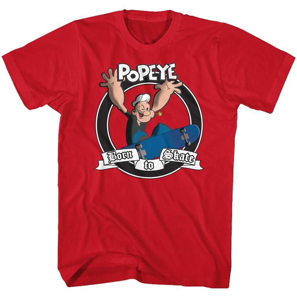 Popeye - BORN TO SKATE Adult Shirt