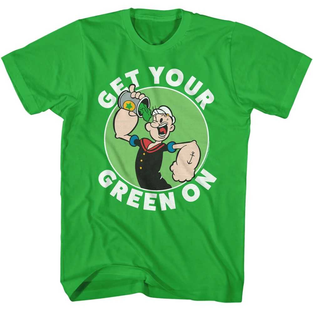 Popeye - POPEYE GET YOUR GREEN ON Adult Shirt